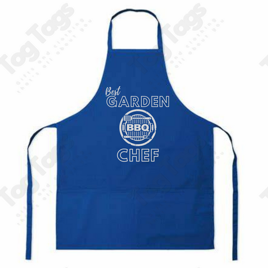 Blue Polycotton Apron with 3 pockets Large 70 x 90cm