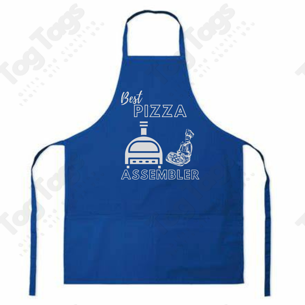 Blue Polycotton Apron with 3 pockets Large 70 x 90cm