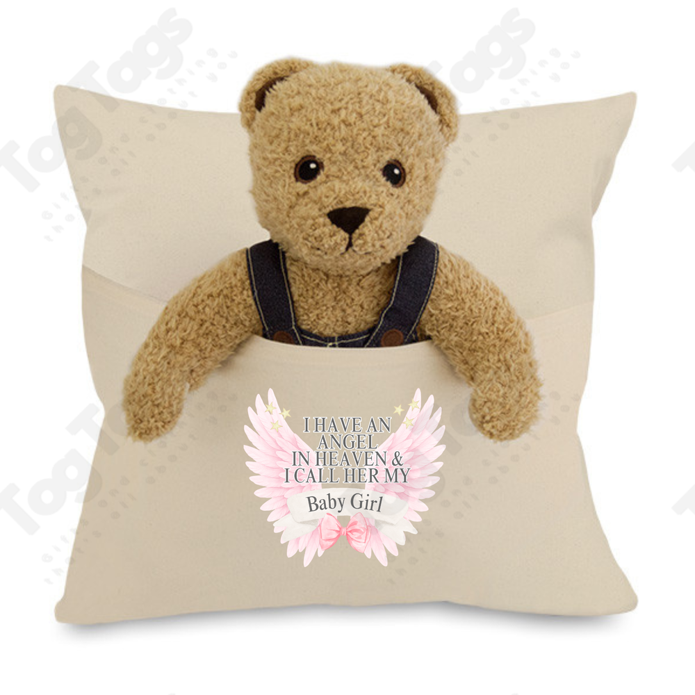 In Memory of... Canvas pocket cushion cover 45 x 45cm