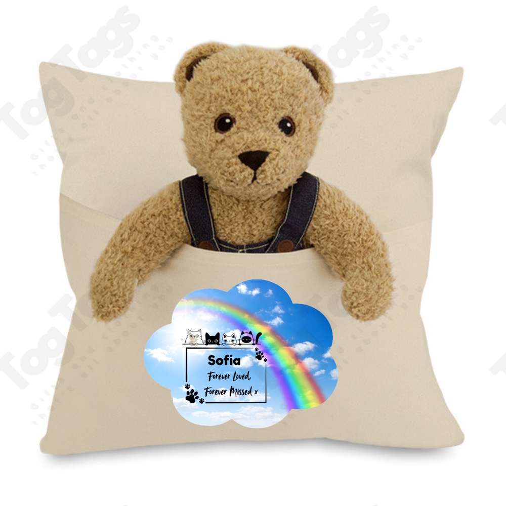 In Memory of... Canvas pocket cushion cover 45 x 45cm