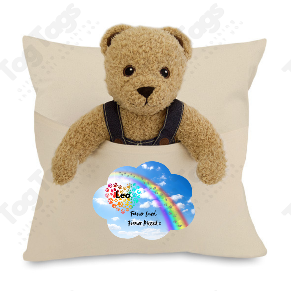 In Memory of... Canvas pocket cushion cover 45 x 45cm