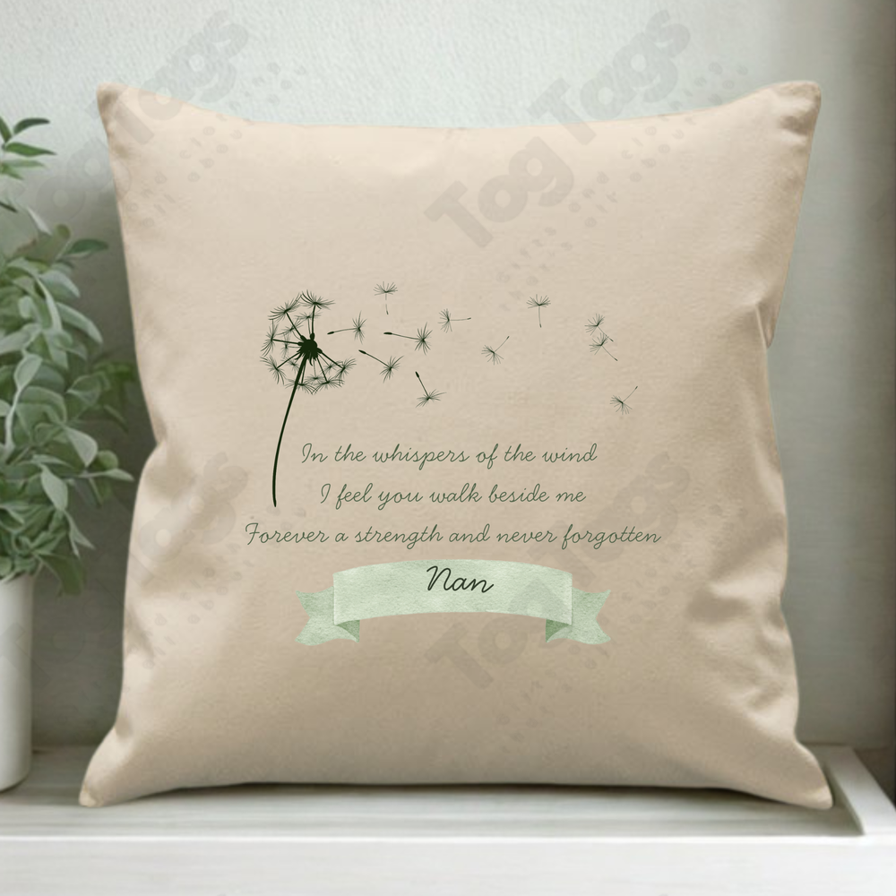 In Memory of... Canvas pocket cushion cover 45 x 45cm