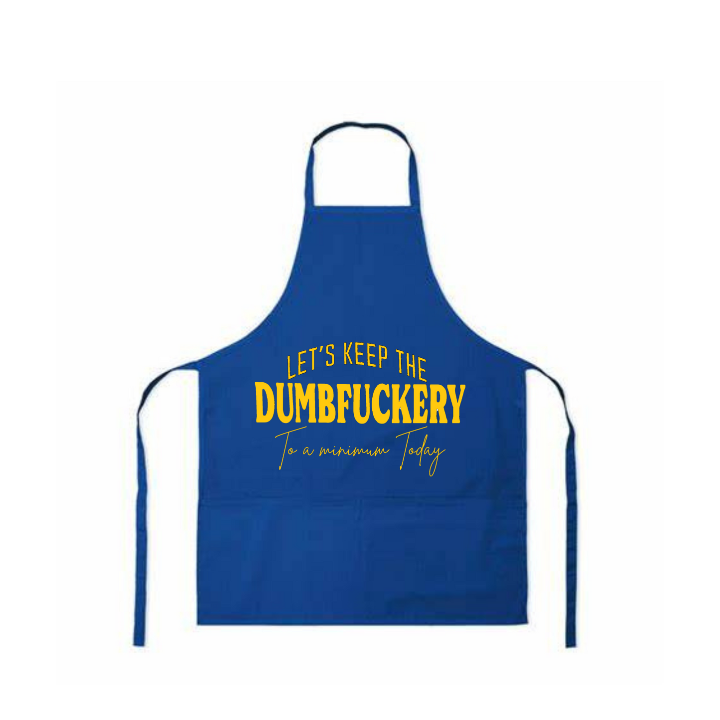 Blue Polycotton Apron with 3 pockets Large 70 x 90cm