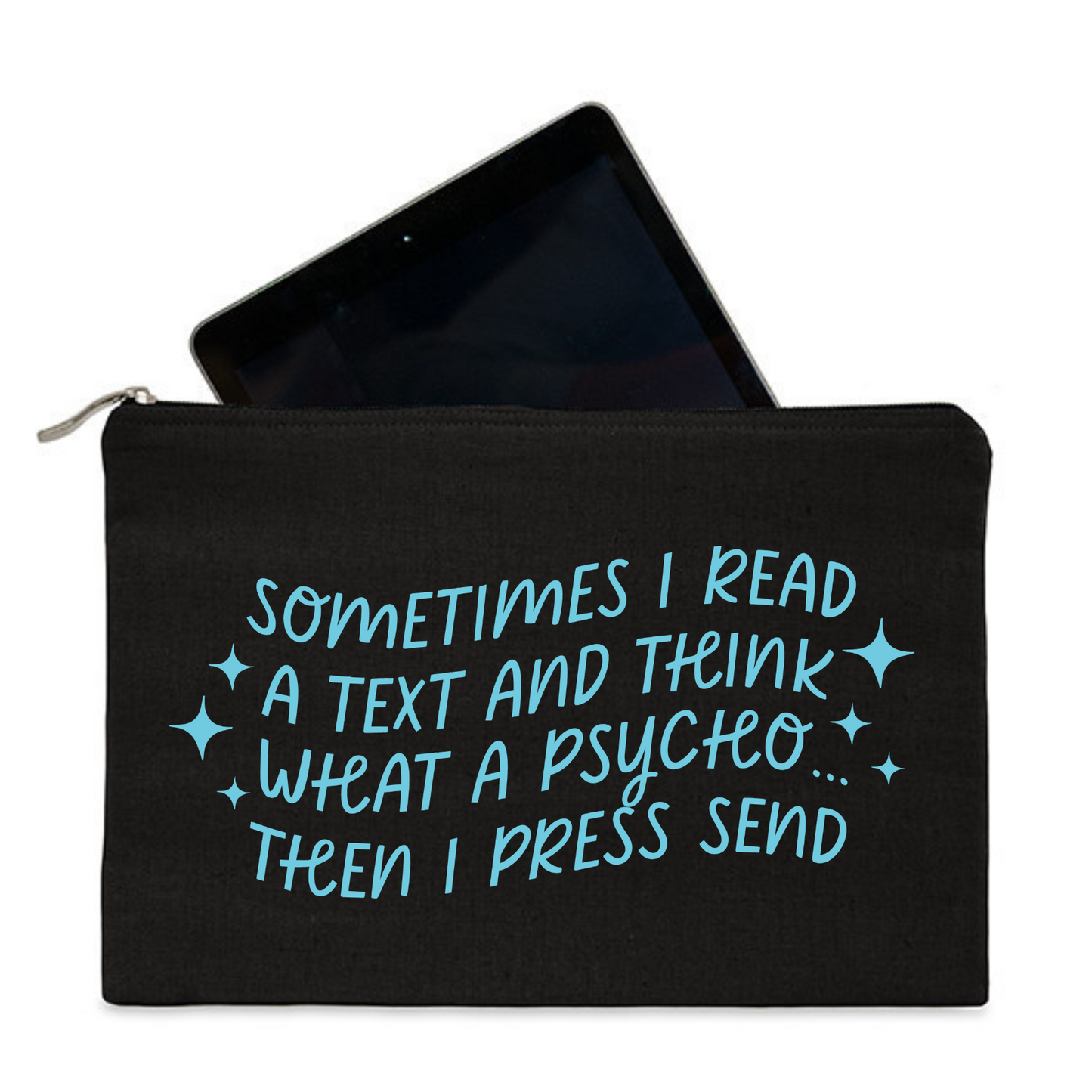 Black canvas tablet protector case 31 x 21cm