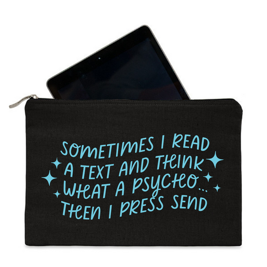 Black canvas tablet protector case 31 x 21cm