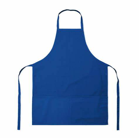 Blue Polycotton Apron with 3 pockets Large 70 x 90cm