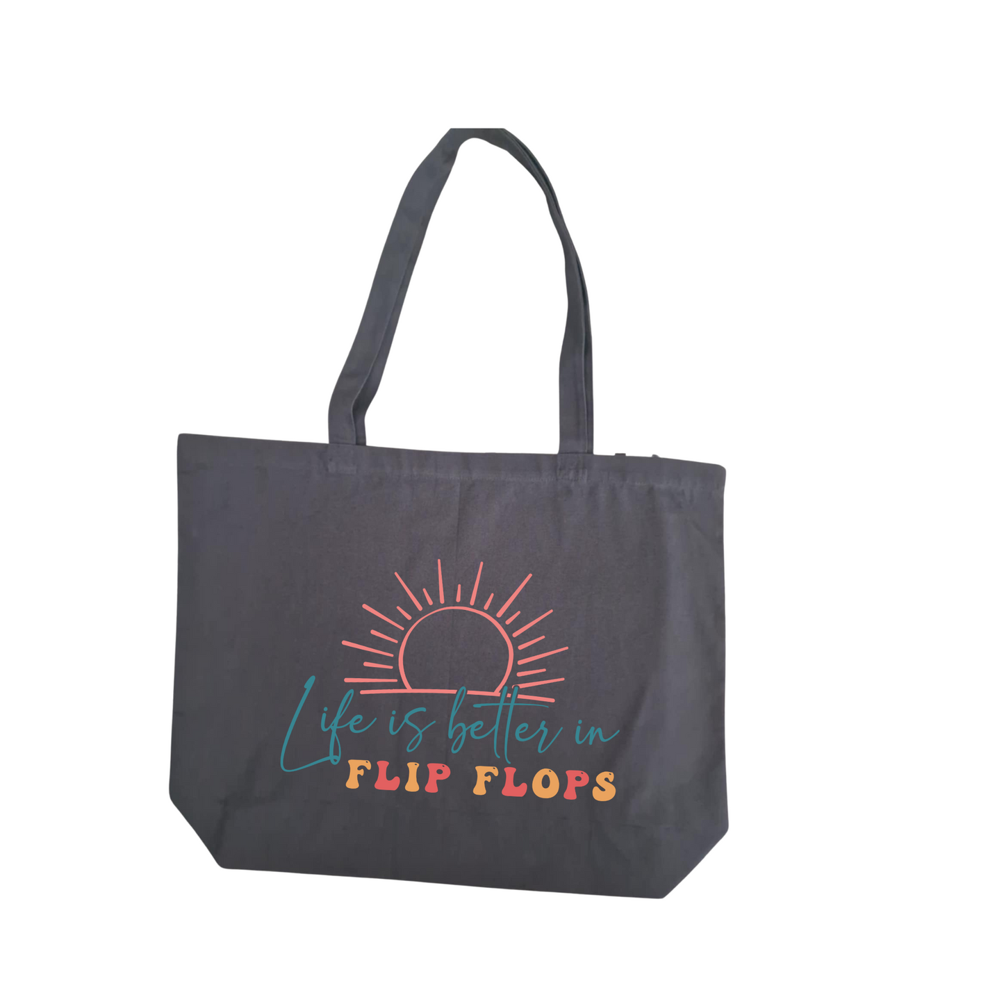 Large Slate Grey Canvas tote shopper.