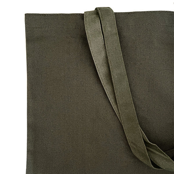 Khaki long handled canvas Tote bag long handled 36 x 39cm