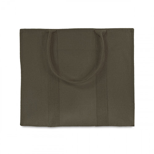 Khaki Green Canvas Tote Bag with zip
