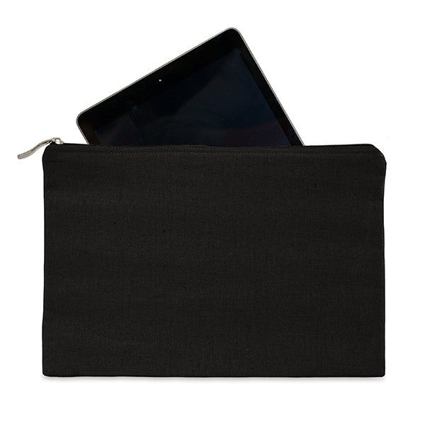 Black canvas tablet protector case 31 x 21cm