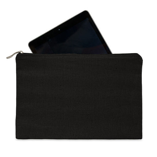 Black canvas tablet protector case 31 x 21cm
