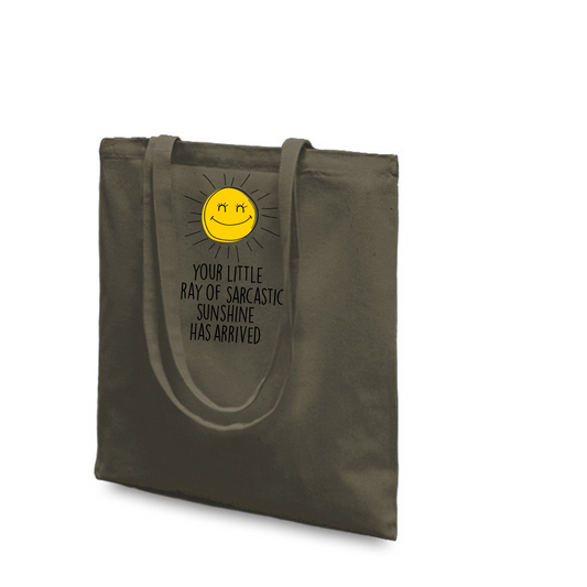 Khaki long handled canvas Tote bag long handled 36 x 39cm